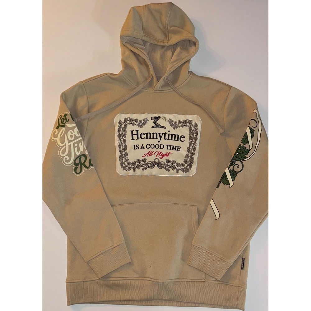 Rebel Minds Hennytime Graphic Hoodie XL Let the Good Times Roll Sand Beige